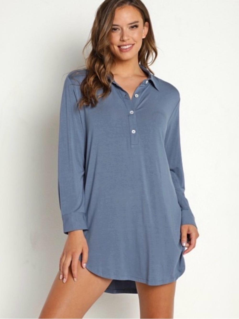 Eberjey Gisele Tunic Sleepshirt in Slate Blue